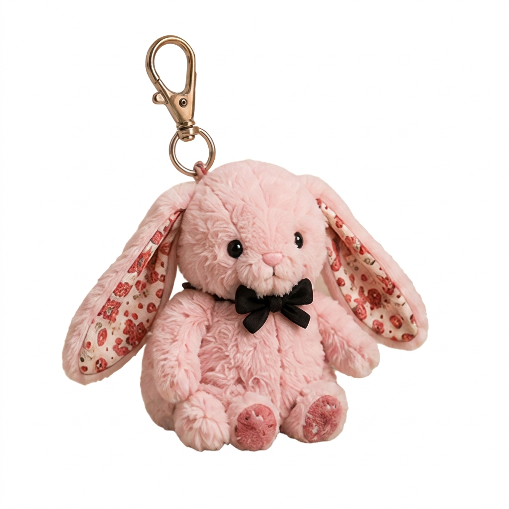 Pink Bunny Keyring